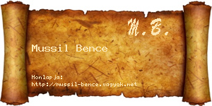 Mussil Bence névjegykártya